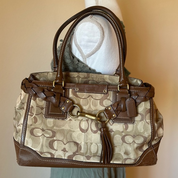Coach Signature Hampton Double Handle Satchel - Picture 1 of 3